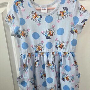Size 6-7 Size 8 Hanna Andersson Bluey and Bingo Polka Dot Dress
